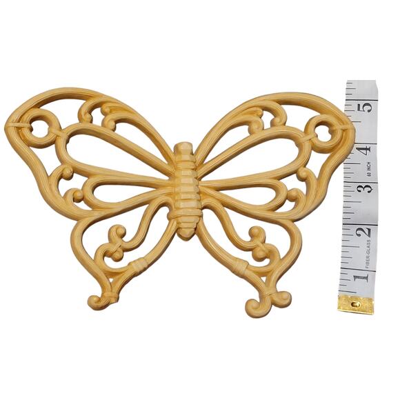 Homco Set of 3 Vintage Brown Syroco 70's Butterflies Wall Decor MCM Made In USA - Picture 6 of 12